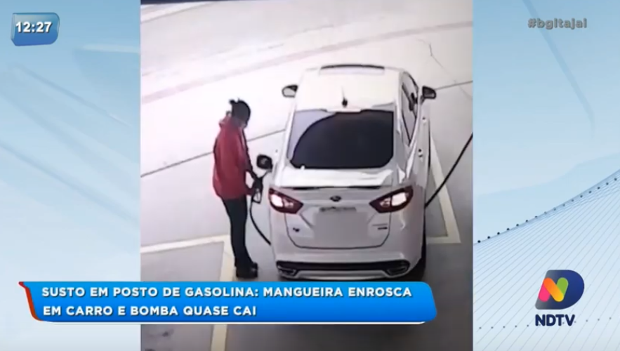 Acidente em bomba de posto de combustíveis em Itajaí 